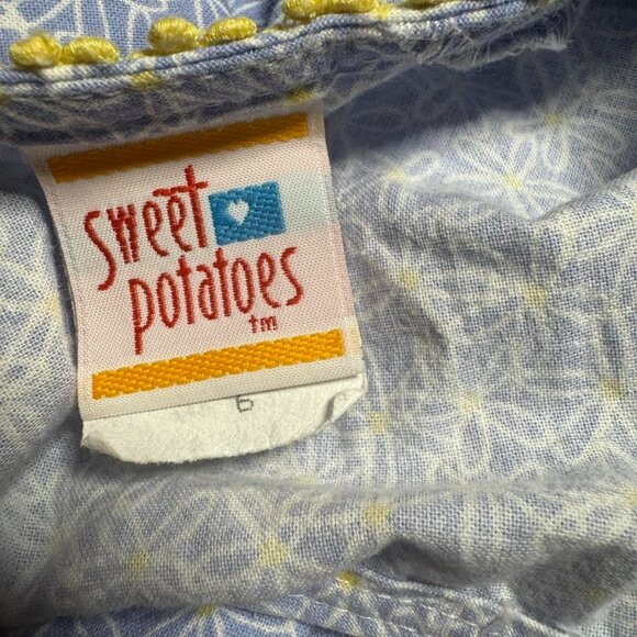 ✨VTG Sweet Potatoes Girls Blue & Yellow Floral Dress✨ - Picture 5 of 6